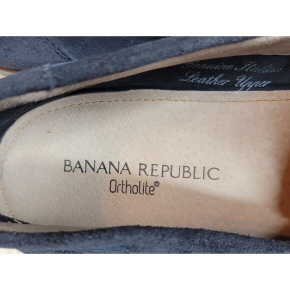 Banana Republic Navy Suede Leather Loafers Men's Size 11.5 - Picture 3 of 3